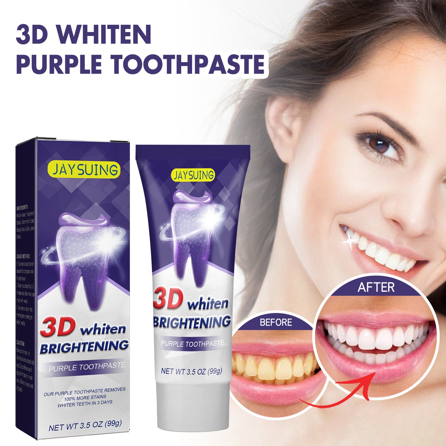Teeth Whitening Purple Toothpaste
