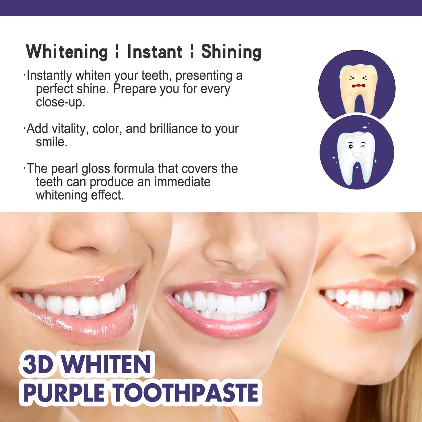 Teeth Whitening Purple Toothpaste